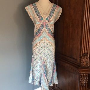 Nicole Miller printed satin dress